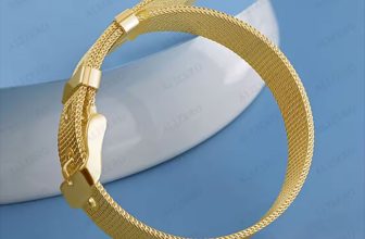 ALIZERO 18K Gold Watch Strap Bangle Bracelet