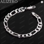 ALIZERO 925 Sterling Silver Chain Bracelet Set
