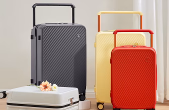 Mixi wide handle hardside rolling suitcase