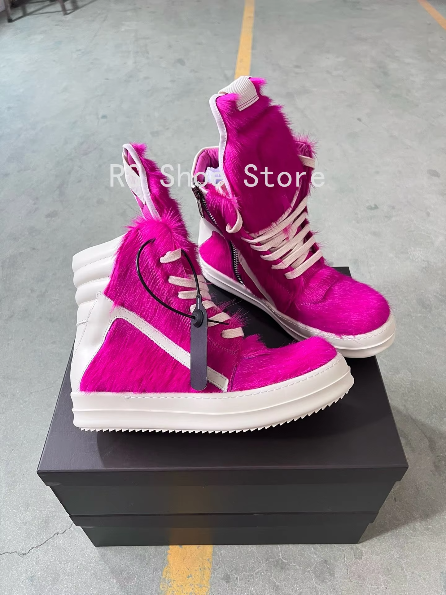 Side zipper and chunky sole detail