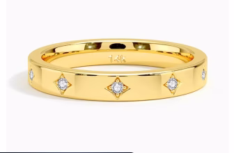 14K yellow gold Moissanite couple rings