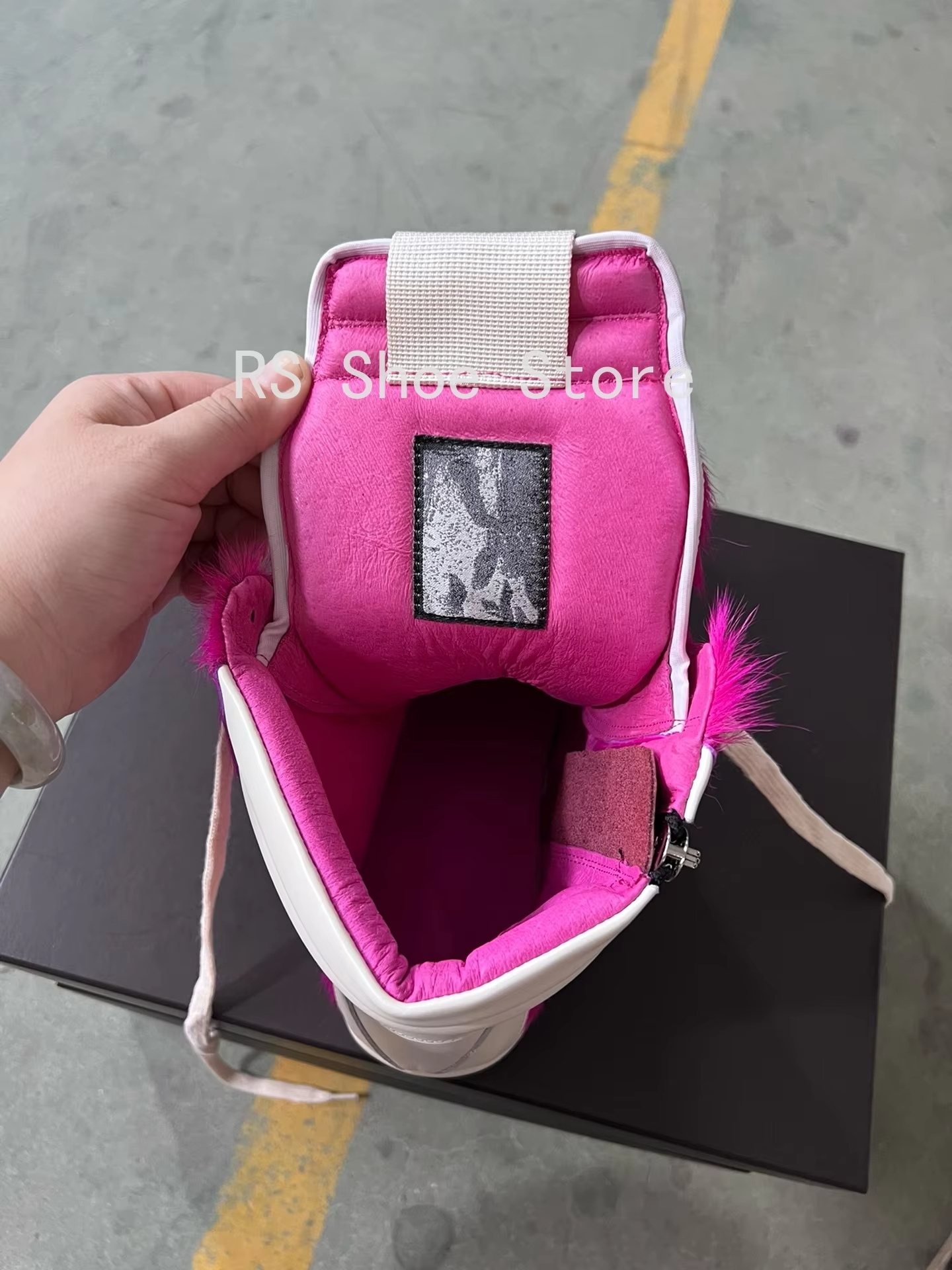 Rose pink horsehair texture close up