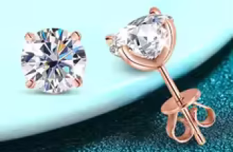 Smyoue rose gold moissanite stud earrings