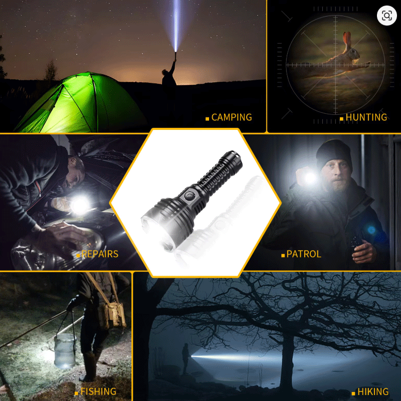 High-Power Tactical Flashlight Beam