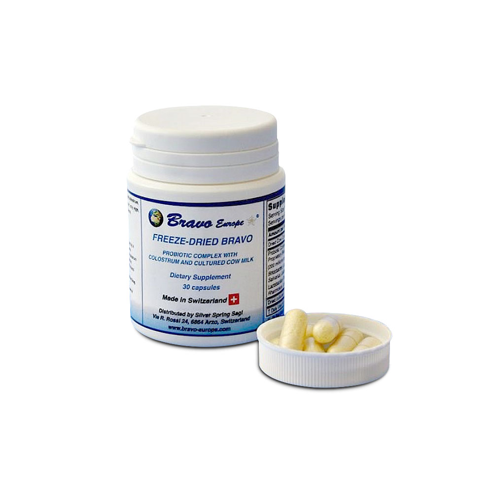Bravo Probiotics Concentrate Capsules bottle side