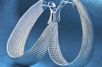 ALIZERO 925 Sterling Silver Oval Mesh U Hoop Earrings