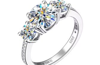 Anziw 3-Stone 3.6CT Moissanite Engagement Ring