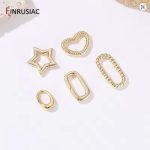 FINRUSIAC 14K Gold Plated Brass DIY Spring Clasp
