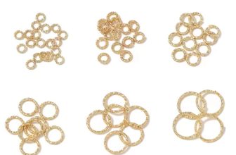 FINRUSIAC 14K Gold Plated Twisted Open Jump Rings