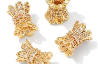 FINRUSIAC 14K Gold Plated Zircon Spacer Beads