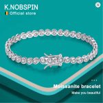 KNOBSPIN D VVS1 Round Moissanite Tennis Bracelet