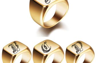 Men Gold Initial Stainless Steel Ring
