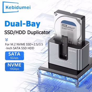 Dual bay HDD SSD docking station