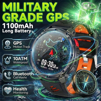 2026 outdoor GPS smartwatch with flashlight
