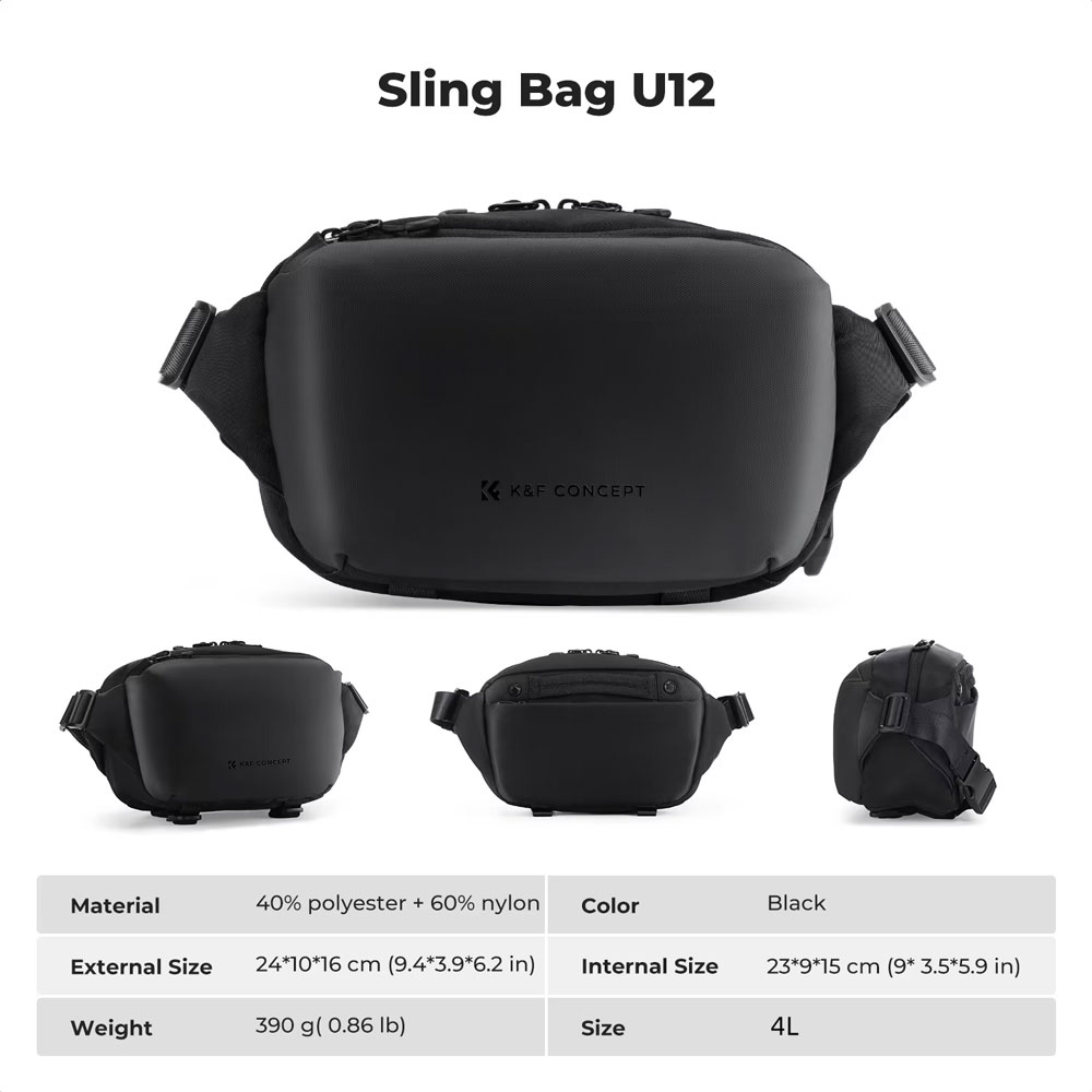 KF Concept 4L Camera Sling Bag Compartments