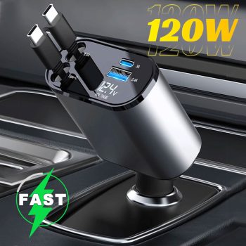 4 IN 1 retractable car charger