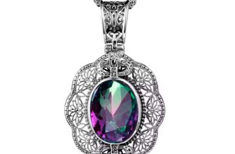 SILVERCHAKRA Mystic Topaz Victorian Retro Pendant Necklace