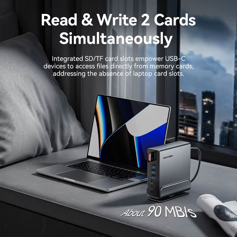 Vention docking station with laptop