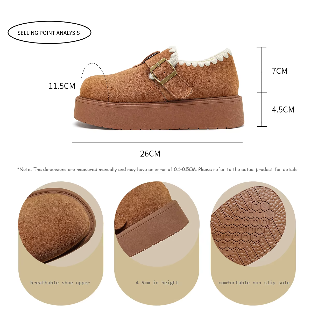 FOXER Velvet Plush Slip-On Loafers side view