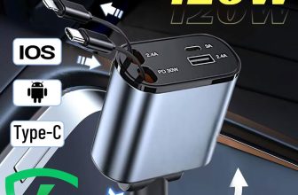 120W retractable fast car charger