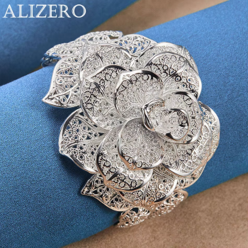 ALIZERO 925 sterling silver flower bracelet