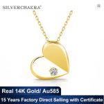 Silver Chakra AU585 14K Gold Unfold Your Heart Moissanite Necklace