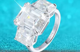 Smyoue 12cttw Emerald Cut Moissanite Engagement Ring