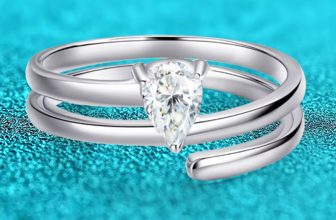 Smyoue Certified 0.5CT Pear Cut Moissanite Ring