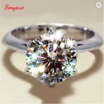 Smyoue Certified 1-5CT Moissanite Solitaire Ring