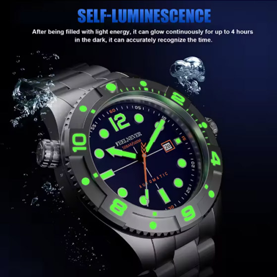 LIGE luxury men's business quartz watch - side view showing case thickness