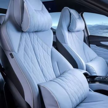 Car seat headrest lumbar support