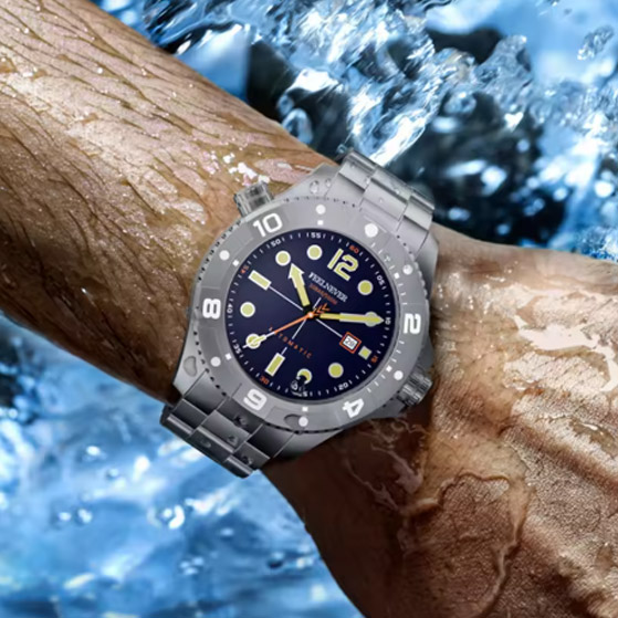 LIGE luxury men's business quartz watch - stainless steel bracelet option