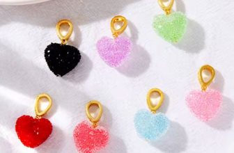 14K Gold Plated Jelly Heart Charms Candy Pendants DIY