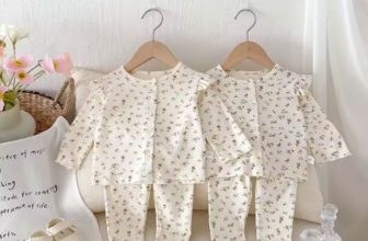 2024 Baby Girls Floral Cotton Top Pants Pajama Set