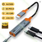 3-in-1 USB C to 3.5mm Dual Adapter PD60W DAC