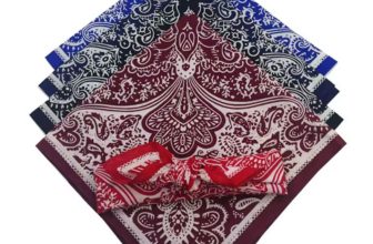 58cm Hip Hop Cotton Bandana Black Red Paisley