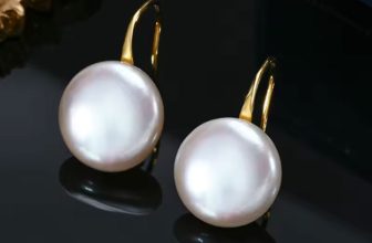 Baroque Button Natural Pearl Spoon Earrings 925 Silver