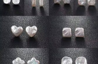 Baroque Natural Pearl Square Stud Earrings 925 Silver