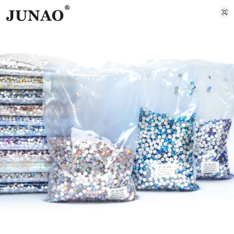 JUNAO Crystal AB Flatback Rhinestones
