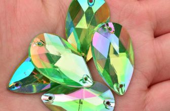 JUNAO Green AB Teardrop Sewing Rhinestones