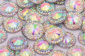 JUNAO Large Crystal AB Rhinestone Applique Stones