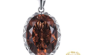 JewelryPalace 8ct Natural Smoky Quartz 925 Silver Pendant