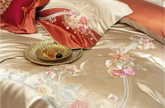 Luxury Flowers Embroidery Egyptian Cotton Bedding Set
