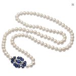 Real Natural Freshwater White Long Pearl Necklace Gift