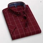 TFETTERS Summer Plaid Shirt Men Short Sleeve 5XL