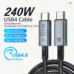 USB4.0 40Gbps PD240W Type C Fast Charging Cable