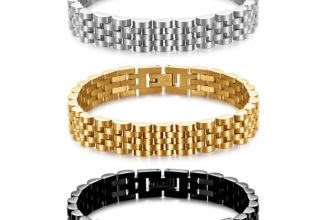 VQYSKO Minimalist Gold Stainless Steel Watch Strap Bracelet