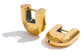 Yhpup 316L Stainless Steel U-Shape Hollow Hoop Earrings
