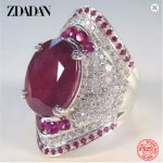 ZDADAN 925 Silver Ruby Zircon Women Ring