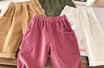 2025 Kids 100 Cotton Solid Pocket Pants 6M-5Y